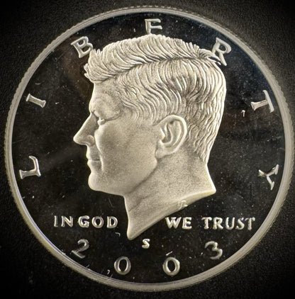 2003-S GEM PROOF Kennedy Half Dollar 90% SILVER 50C DEEP ULTRA CAMEO0