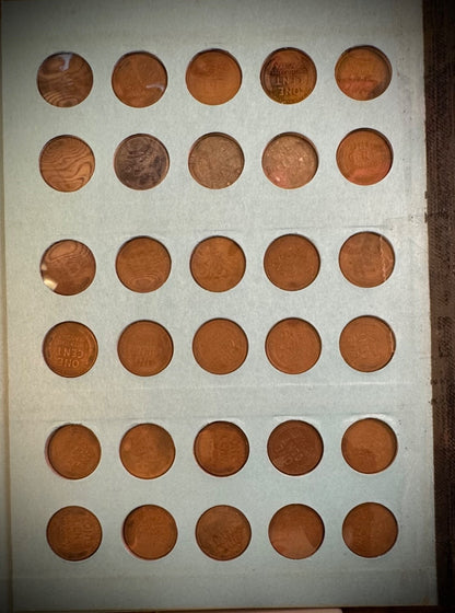 1909 VDB-1962 P D S Lincoln Wheat Cent Penny Partial Set 124 Coins Mehrig Album9