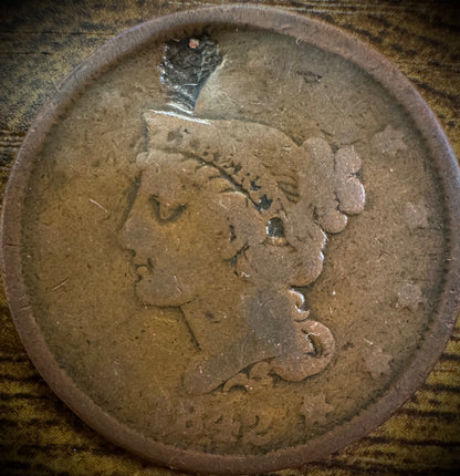 1842 Large Cent Large Date Coronet Head Braided Hair Style0