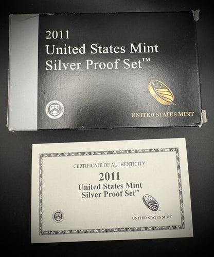 2011-S 90% SILVER America the Beautiful PROOF Quarter Set w 2011 US MINT Box COA3