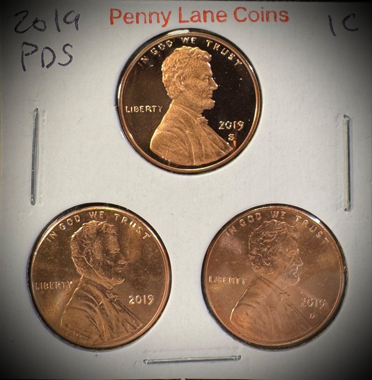 2019 P D S Lincoln Shield Cent UNCIRCULATED PROOF 3 Coin Lot Set0