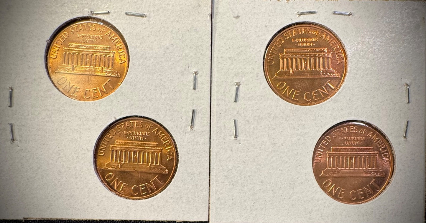 1968 P D S + S Lincoln Memorial Cent UNCIRCULATED + PROOF 4 Coin Lot1