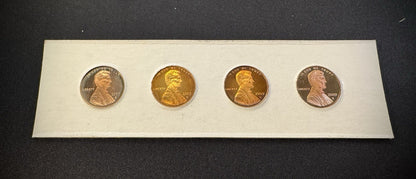 2009-S Lincoln Bicentennial Cent GEM PROOF 4 Coin Set GORGEOUS Naturally Toned3