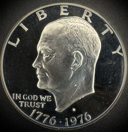 1976-S Eisenhower Dollar Clad Type 1 PROOF DEEP ULTRA CAMEO Bicentennial Coin0