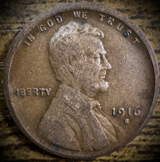 1916-S Lincoln Wheat Cent VF BETTER DATE0