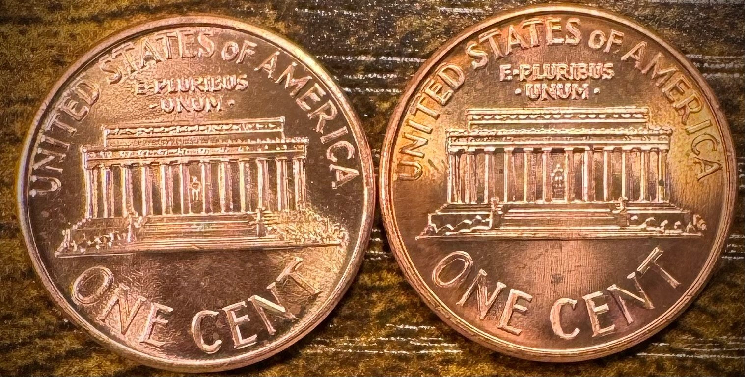 1990 P & D Lincoln Memorial Cent BU 2 Coin Set From Original Rolls1