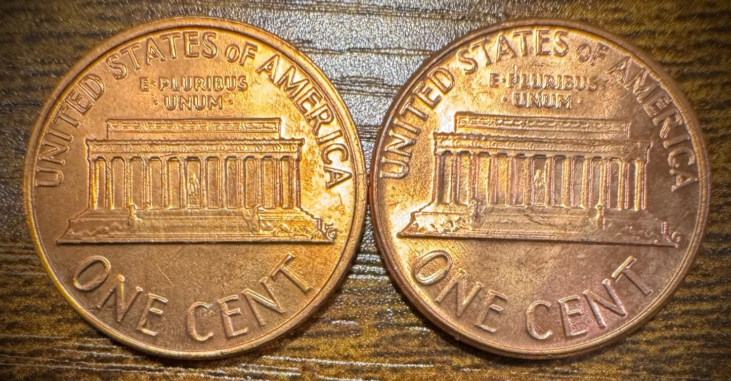 1976 P & D Lincoln Memorial Cent BU 2 Coin Set From Original Rolls1