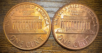 1976 P & D Lincoln Memorial Cent BU 2 Coin Set From Original Rolls1