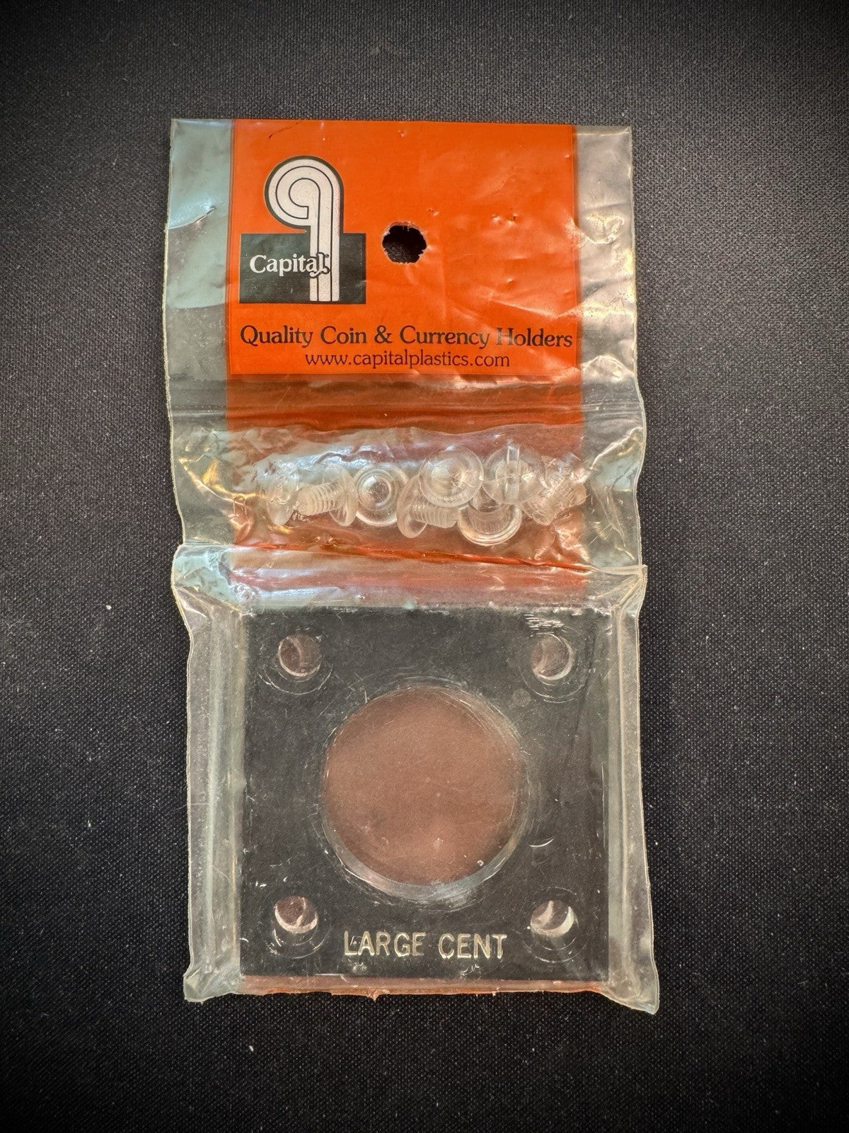 Capital Plastic Holder For Large Cent 2x2 Black Quality Coin Holder Display0