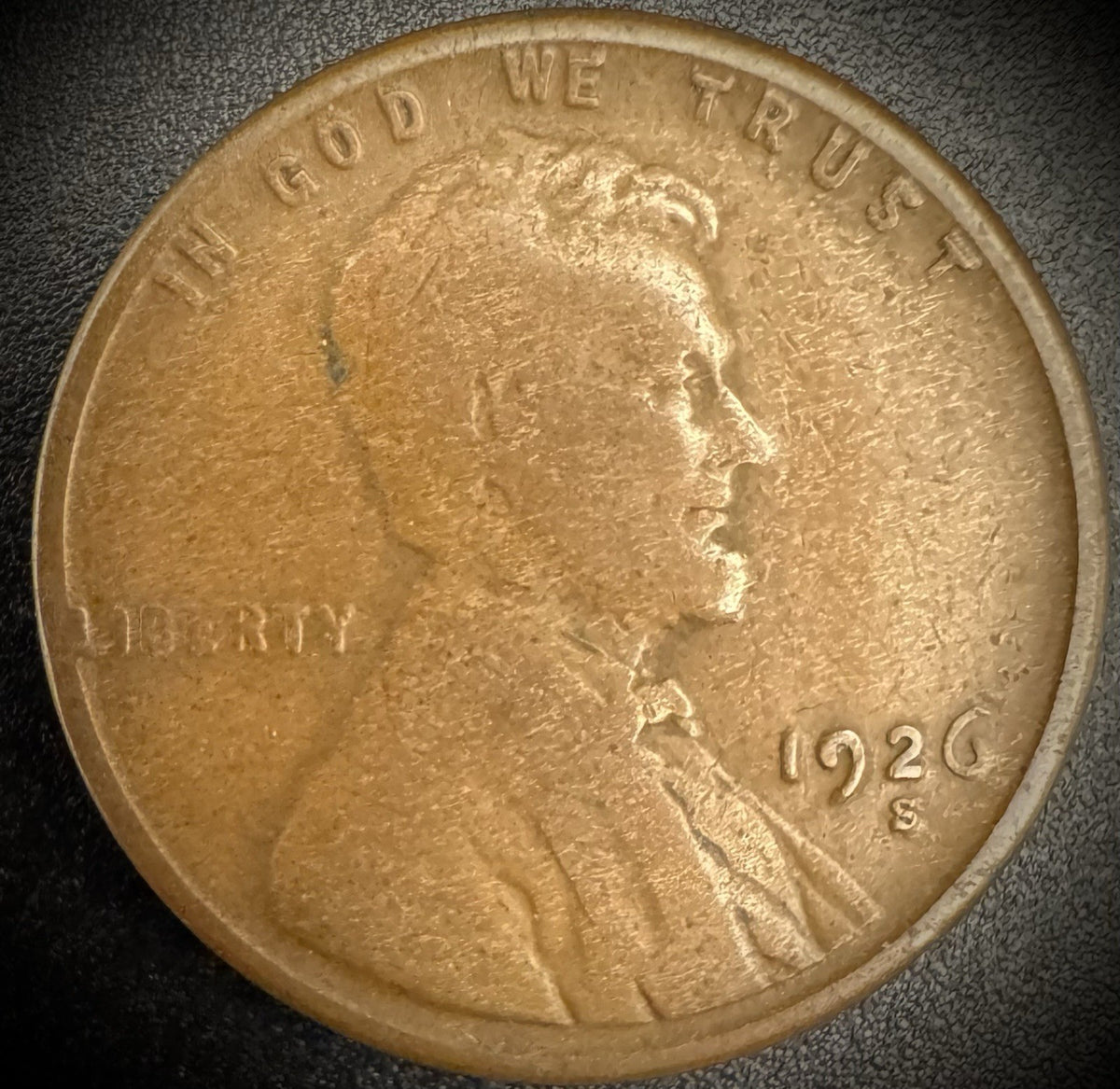 1926-S Lincoln Wheat Penny Cent SEMI-KEY DATE #10