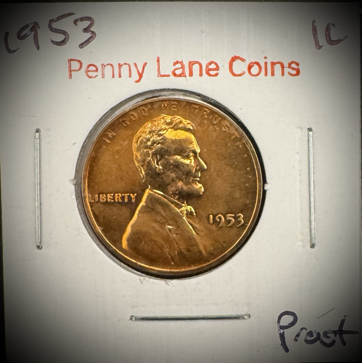 1953 Lincoln Wheat Cent VIDEO TONED PROOF LUSTROUS LOW MINTAGE 128,8002