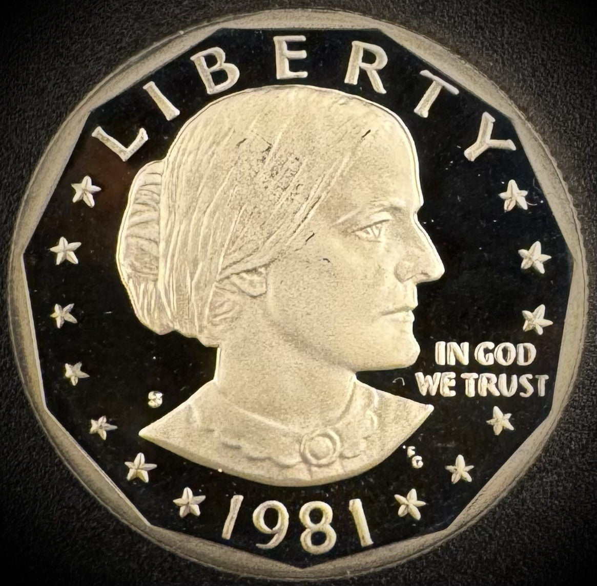 1981-S Susan B Anthony GEM Proof One Dollar Type 1 DEEP ULTRA CAMEO0