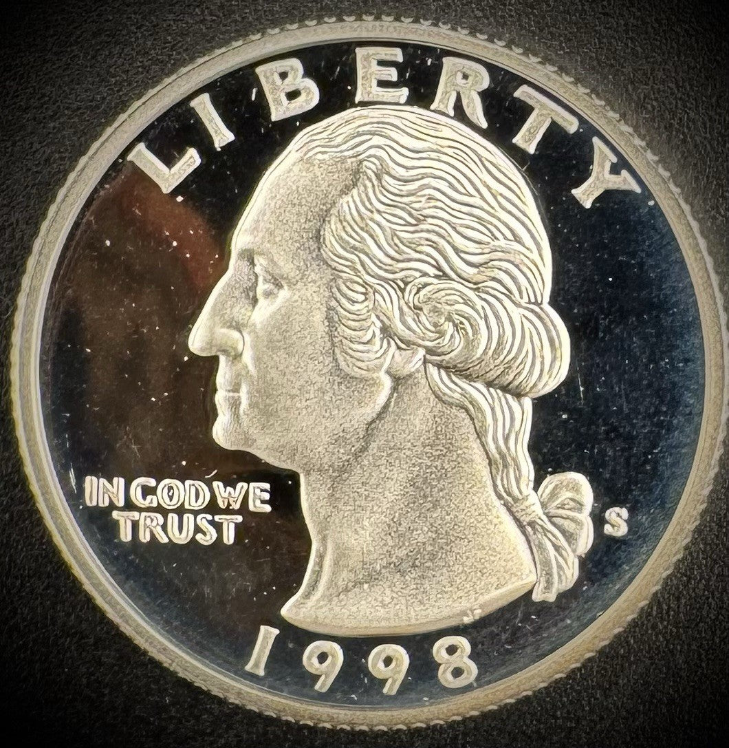 1998-S GEM PROOF Washington Quarter 25C SILVER DEEP ULTRA CAMEO Coin0