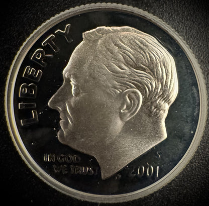 2001-S GEM PROOF Roosevelt Dime 10C SILVER DEEP ULTRA CAMEO Coin0