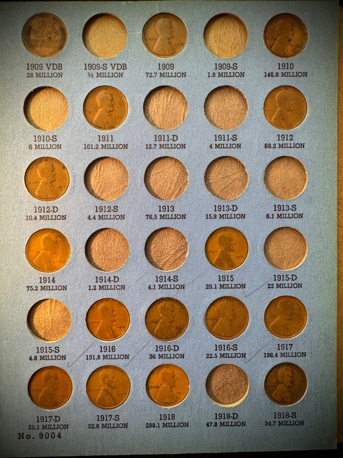 1909 VDB-1974 P D S Lincoln Cent Starter Set 154 Coins 1960-D Small Date Whitman2