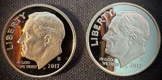 2017-S 90% SILVER And Clad PROOF Roosevelt Dime 10C .900 Fine Lot Of 2 Coins0