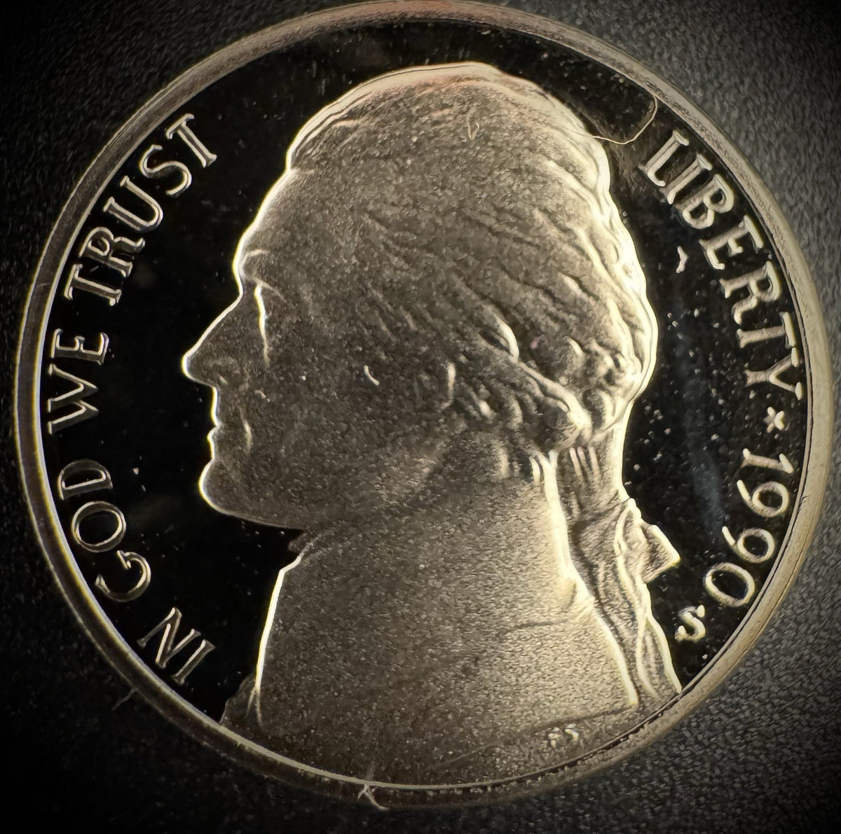 1990-S Jefferson Nickel PROOF DEEP ULTRA CAMEO Coin From US Mint Proof Set0