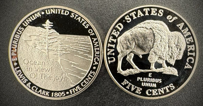 2005-S Jefferson Nickel GEM PROOF DEEP ULTRA CAMEO Westward Journey 2 Coin Set1