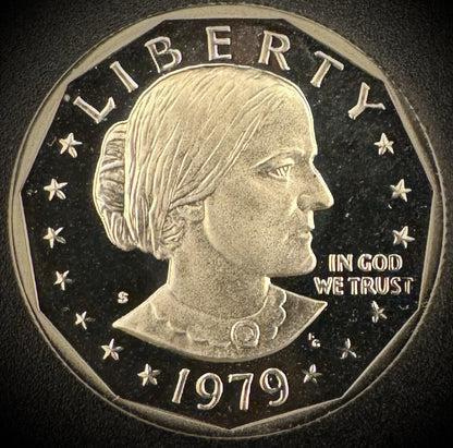 1979-S Susan B Anthony GEM Proof One Dollar Type 2 DEEP ULTRA CAMEO4