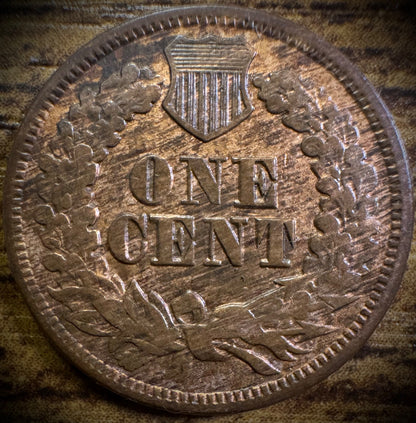 1865 Indian Head Cent Penny Full Liberty Post Civil War Coin Fancy 51