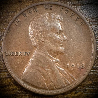 1918 Lincoln Wheat Penny Cent XF0