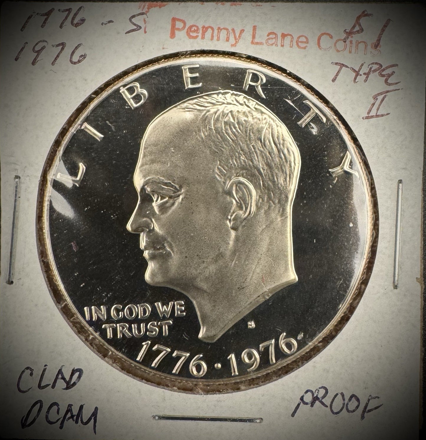 1976-S Eisenhower Dollar Clad Type 2 PROOF DEEP ULTRA CAMEO Bicentennial Coin0