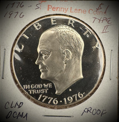 1976-S Eisenhower Dollar Clad Type 2 PROOF DEEP ULTRA CAMEO Bicentennial Coin0