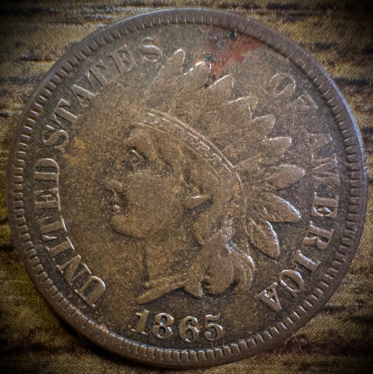 1865 Indian Head Cent Penny Full Liberty Post Civil War Coin Fancy 50