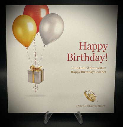 2015 US Mint Happy Birthday Coin Set Card w Plastic Coin Holders Only No Coins0