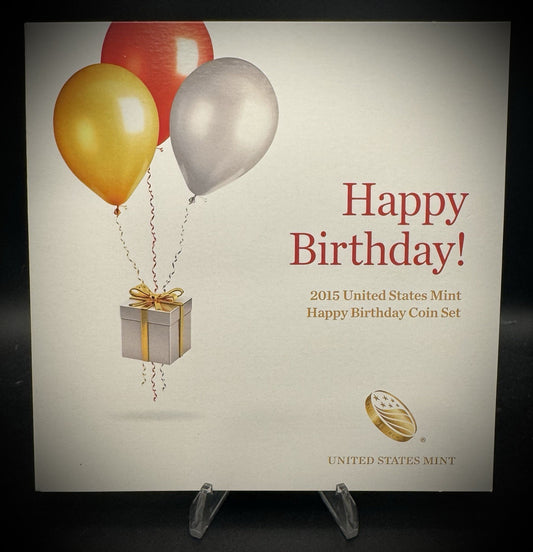 2015 US Mint Happy Birthday Coin Set Card w Plastic Coin Holders Only No Coins0