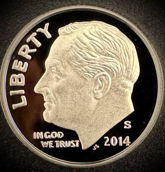 2014-S GEM PROOF Roosevelt Dime 10C Clad DEEP CAMEO Coin0