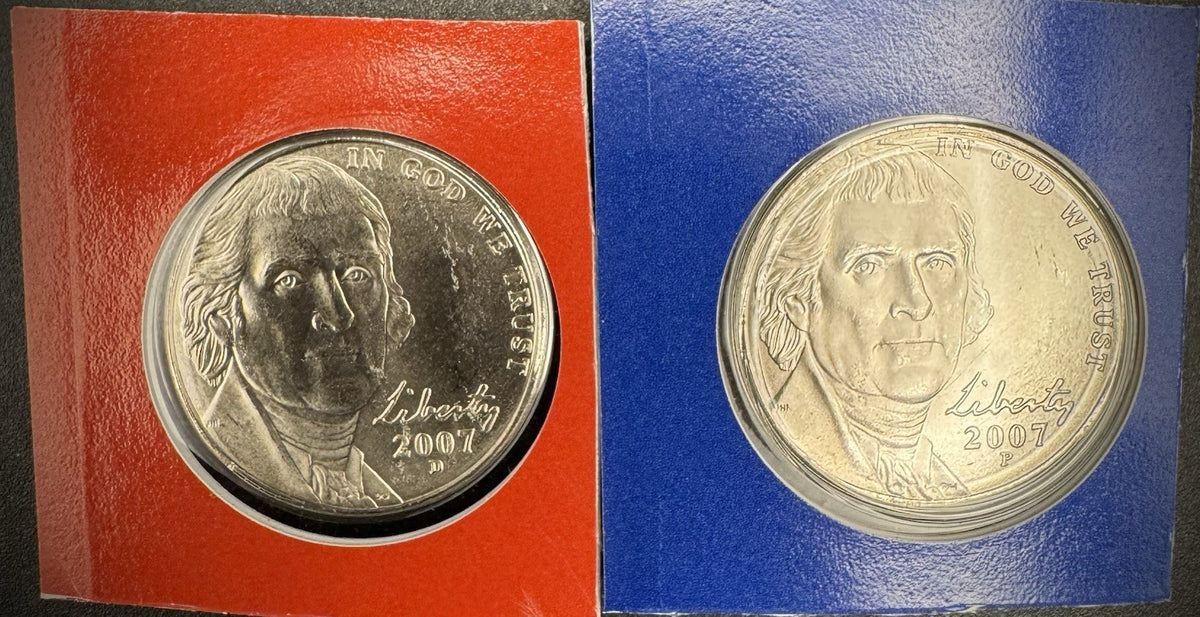 2007 P D Satin Finish Roosevelt Dime 2 Coin Lot From US Mint Uncirculated Set6