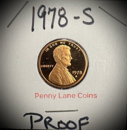 1975 1976 1977 1978 1979 S Type 1 & 2 Lincoln Memorial PROOF Cent 6 Coin Set Lot8
