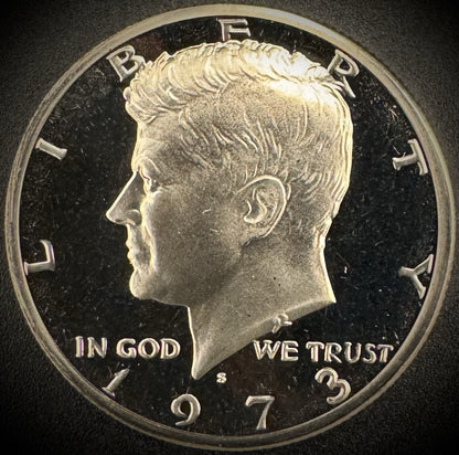 1973-S Kennedy Half Dollar GEM PROOF Clad 50C DEEP ULTRA CAMEO0
