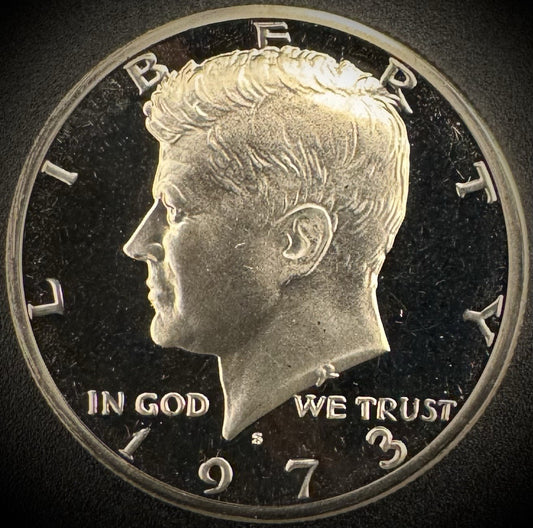 1973-S Kennedy Half Dollar GEM PROOF Clad 50C DEEP ULTRA CAMEO0