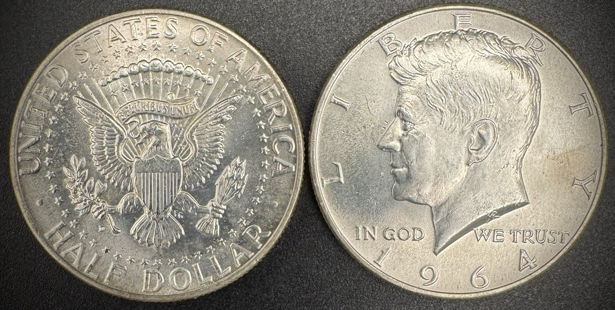 1964 P D Kennedy Half Dollar BU Brilliant Uncirculated End Roll Toners Lot Of 21