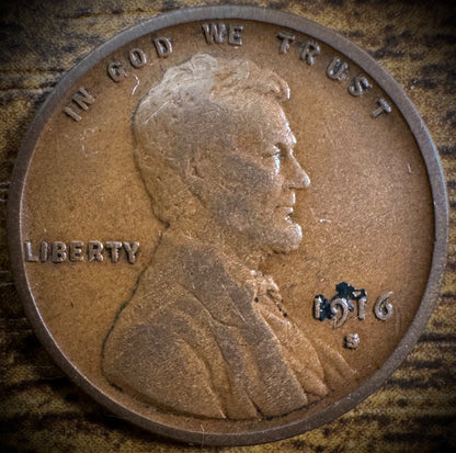 1916-S Lincoln Wheat Cent Penny VF/XF BETTER DATE #50