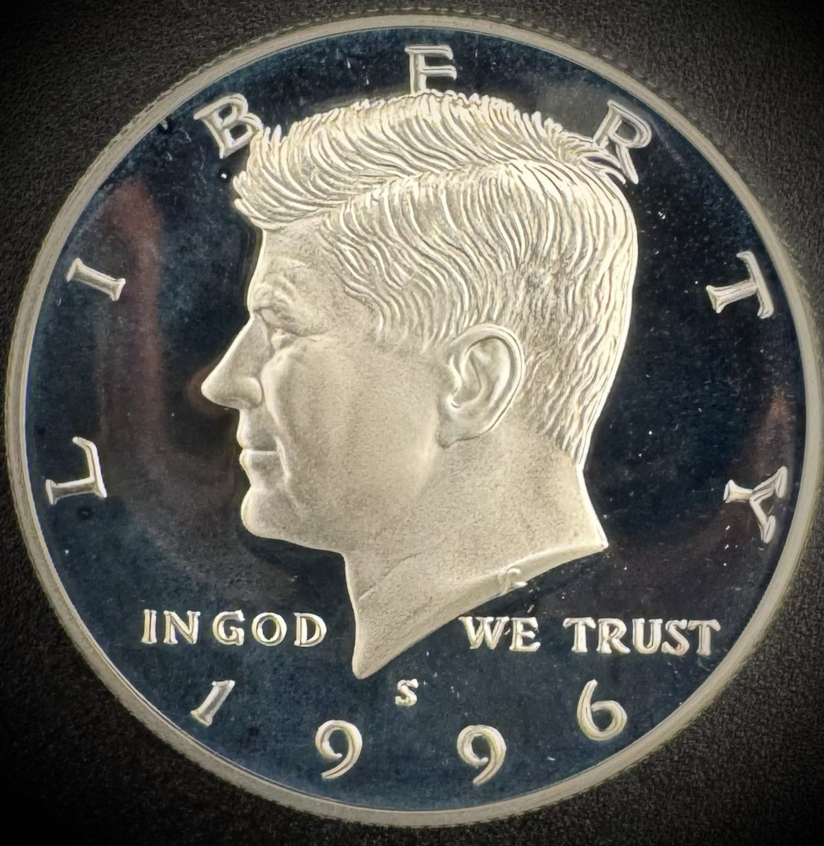 1996-S GEM PROOF Kennedy Half Dollar 90% SILVER 50C DEEP ULTRA CAMEO0