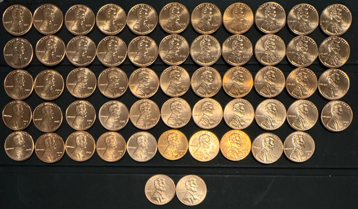 1959-2025 P D 1968-74 S Lincoln Cent Penny Uncirculated BU COMPLETE Set2