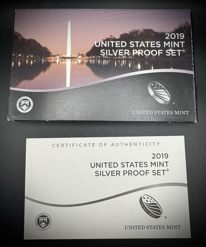 2019-S .999 SILVER America the Beautiful Quarter Set w 2019 US MINT Box COA2