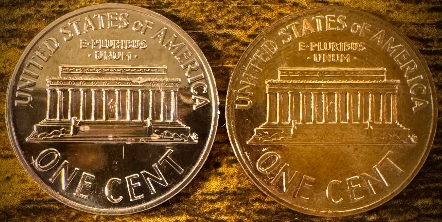 1960 Lincoln Memorial Cent SMALL & LARGE DATEPROOF LUSTROUS2 Coin Lot3