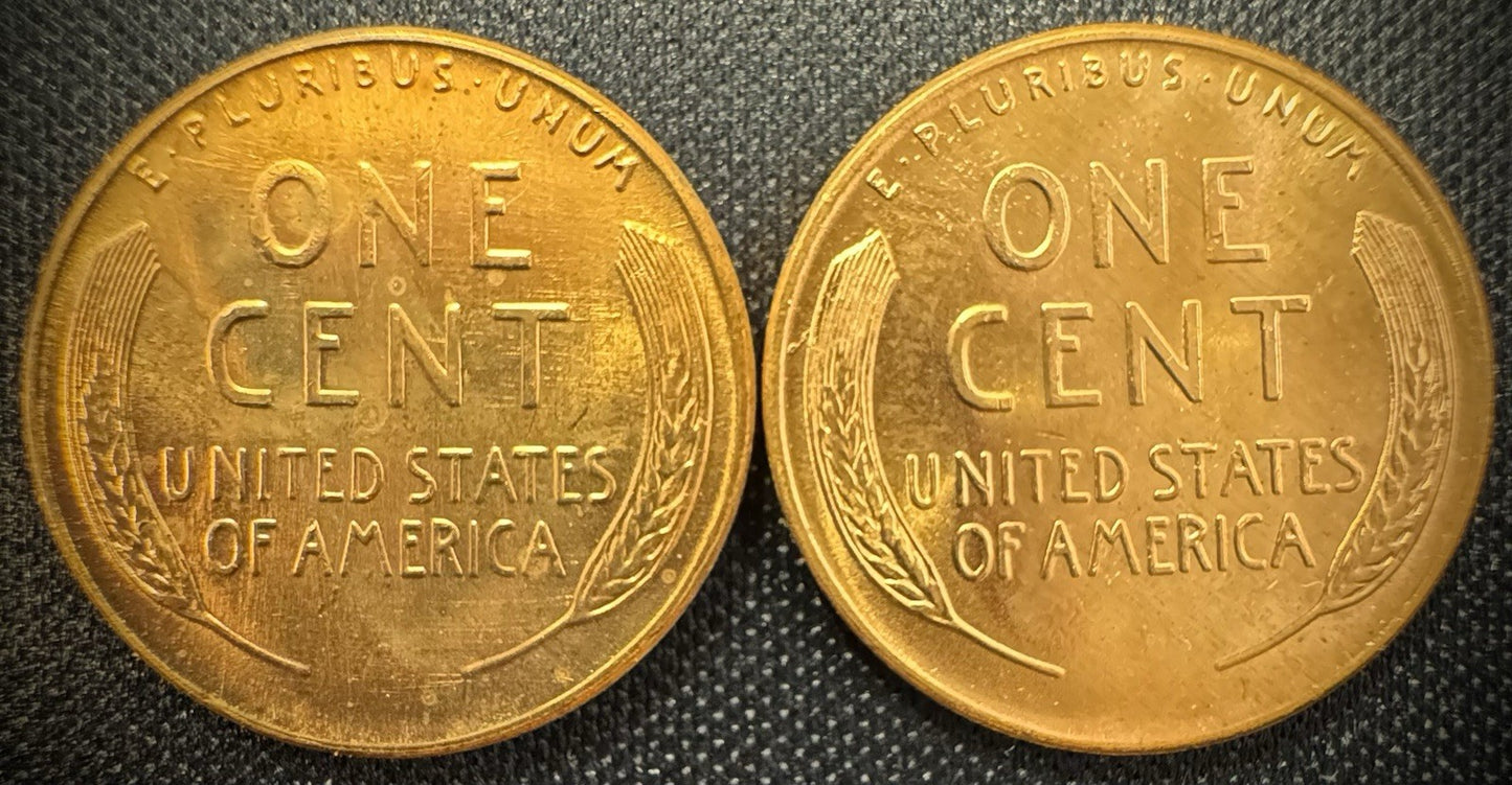 1956 P & D Lincoln Wheat Cent Uncirculated BU 2 Coin Lot From Original Rolls1