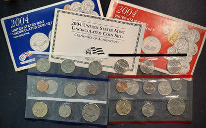 2004 P D Uncirculated Coin Set US Mint Original Government Packaging OGP & COA0