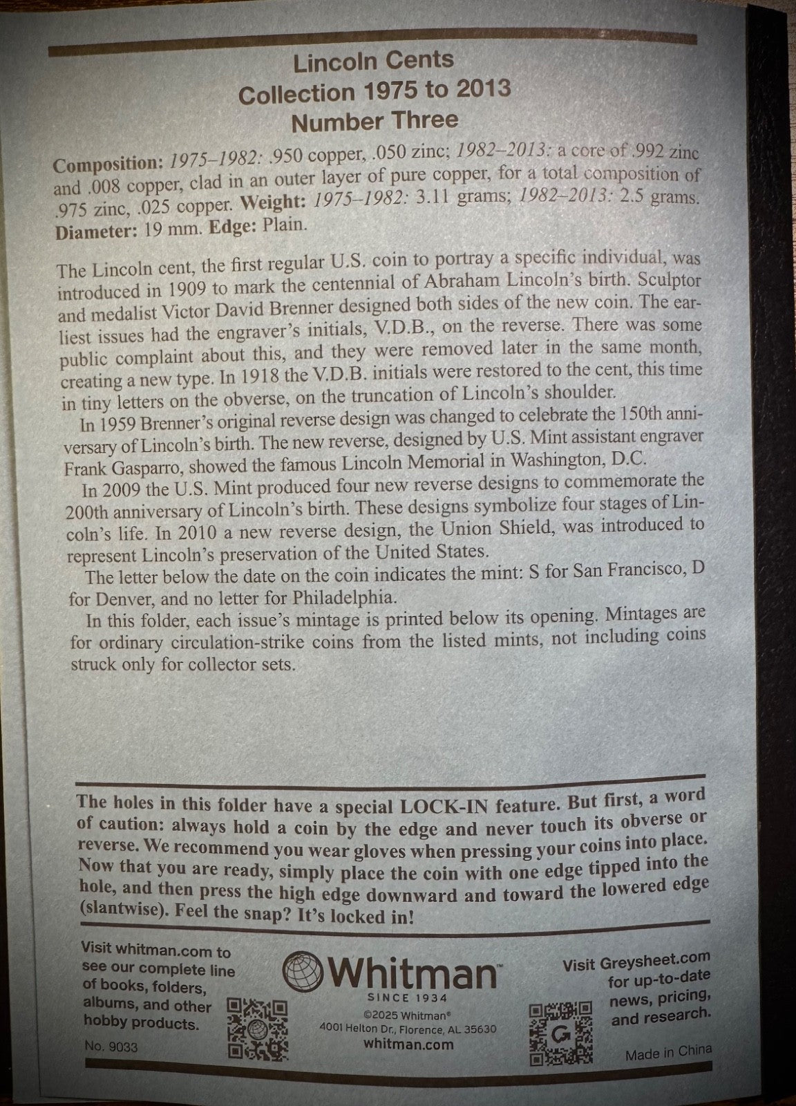 1975-2025 P D Lincoln Memorial Cent COMPLETE UNCIRCULATED SET In NEW Whitmans6