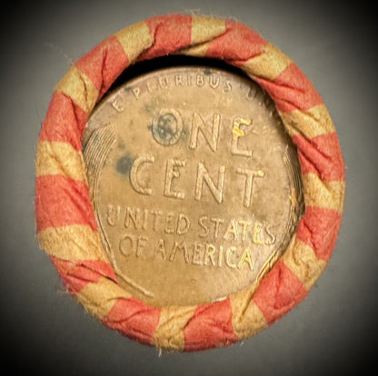 1909-1958 Wrapped Roll Of 50 Wheat Cents Pennies w Certificate Of Authenticity2