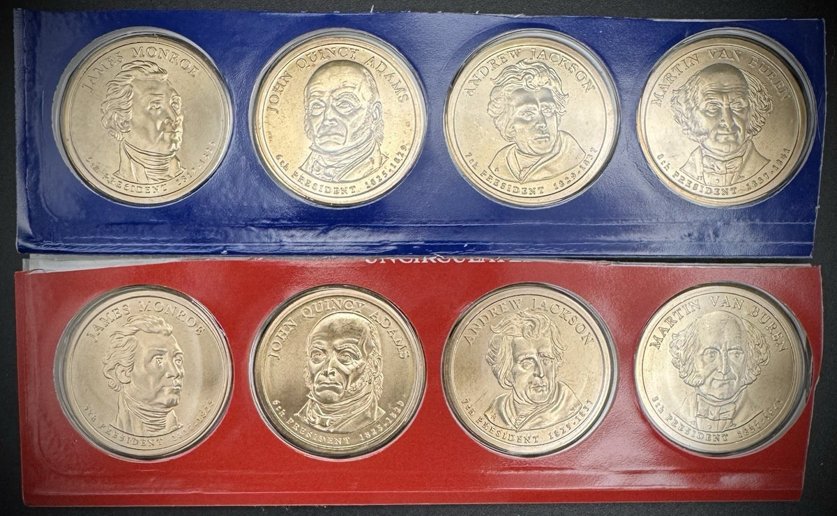 2008 P D Satin Finish Presidential Dollars 8 Coins From US Mint Uncirculated Set0
