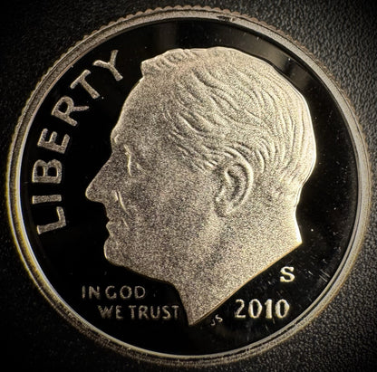 2010-S GEM PROOF Roosevelt Dime 10C Clad DEEP CAMEO Coin0