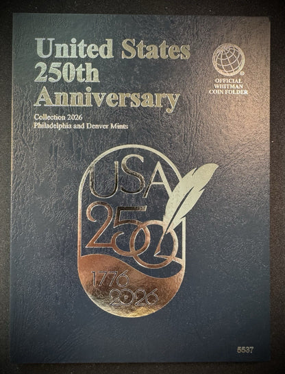 2026 US Mint Uncirculated 18 Coin Set P & D w New 250th Whitman Album NO PENNY5