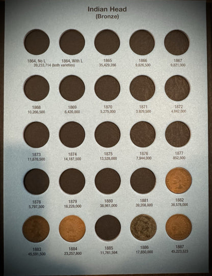 1857-1909 Flying Eagle Indian Head Cent Collection 28 Coins Starter Set Whitman2