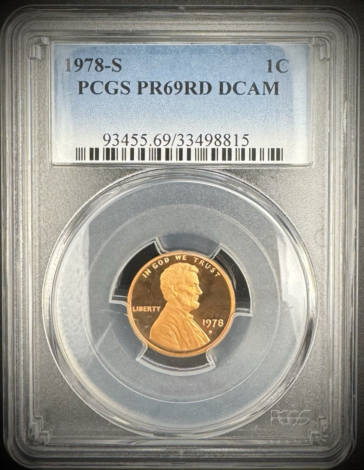 1978-S Lincoln Memorial Cent Penny PCGS PR69RD DCAM PROOF Coin DEEP CAMEO0